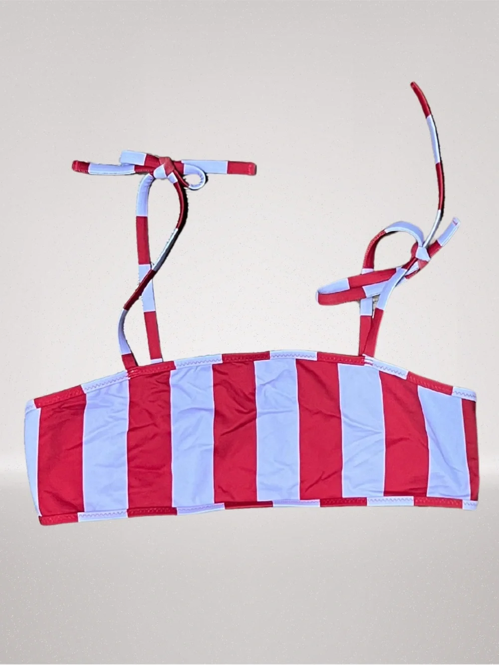 Girls Red White Striped 2 Piece Bikini Swimsuit Size 8/10 Whale Logo